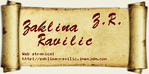 Žaklina Ravilić vizit kartica